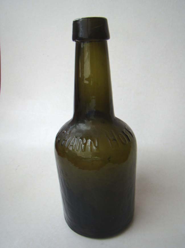 A rare 19th century HOFF's malt extract-spirits bottle stamped "JOHANN HOFF" circa 1870